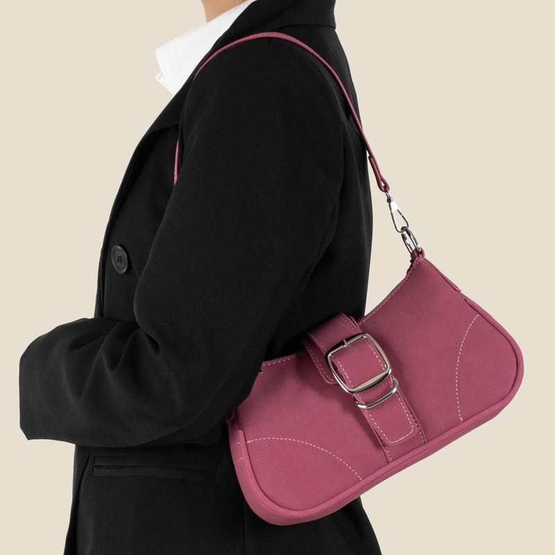 兰莉娅bag小众设计腋下包斜跨小包女绒面秋冬新款潮青年休闲女包