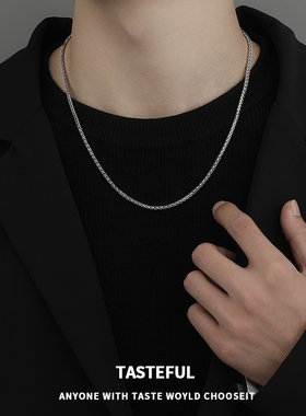 钛钢项链男士潮ins嘻哈风轻奢小众毛衣链设计感高级爆款颈链配饰