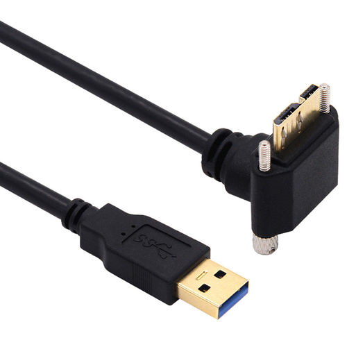 DRACO双弯头工业相机单反连机USB3.0Micro-B移动硬盘高速充电数据线适用海康三星东芝希捷快充电线硬盘 镀金