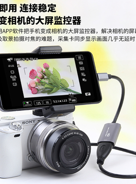 DRACO适用于索尼a7m3 m2 a7r4 r3 r5 R2 S2 A6400相机连接手机变大屏监视器OTG视频采集卡HDMI高清线A6000