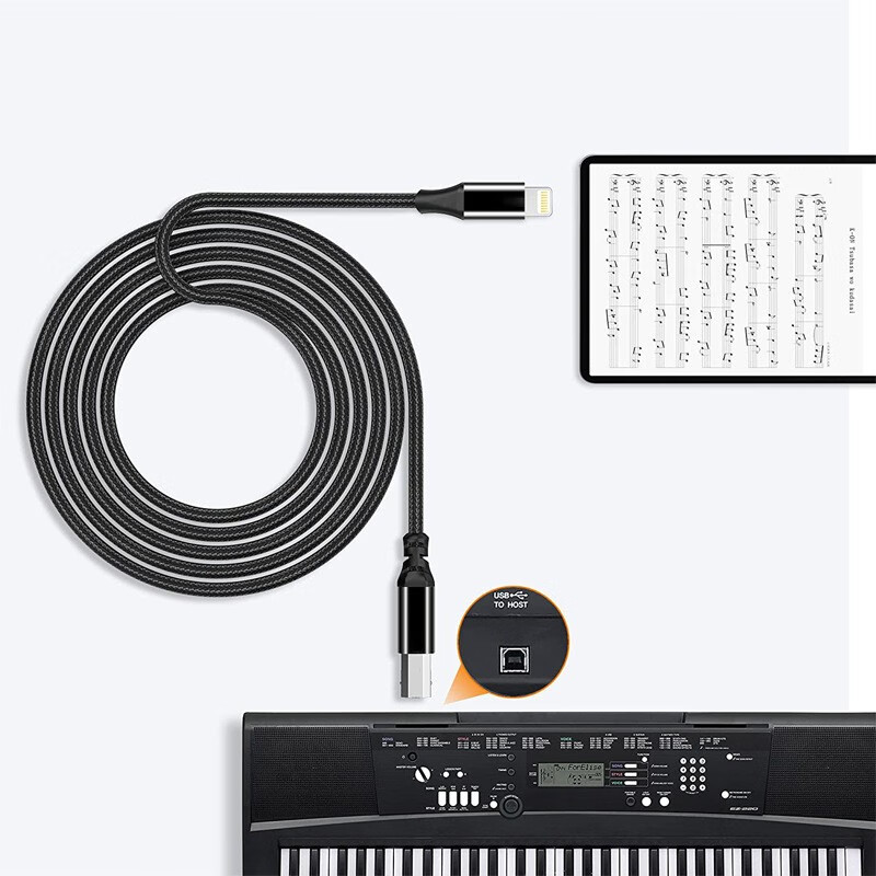ios适用于苹果连接雅马哈ead10录音Type-c连接电钢琴midi数据连接线手机安卓OTG电子鼓电子琴转接头