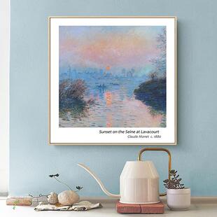 莫奈电表箱装饰画 正方形上翻ins电闸壁画现代简约配电箱遮挡挂画