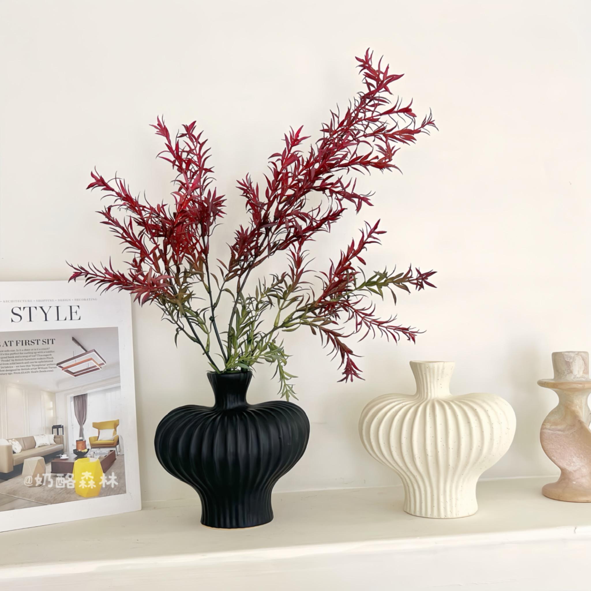 ins风复古侘寂风陶瓷花瓶摆件客厅插花高级感中式景德镇瓷器装饰