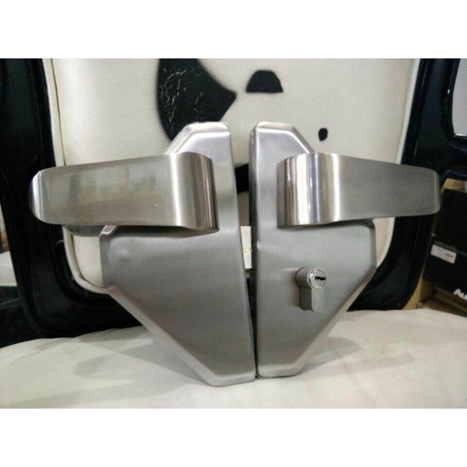 菱形双开门玻璃门锁 钢化无框玻璃门锁 双门锁玻璃门执手锁 方形