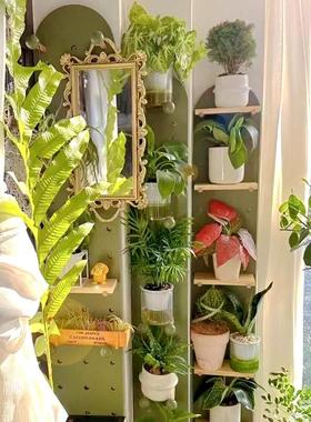 木目iwood 阳台绿植洞洞板花架壁挂式 定制造型多层超窄置物架