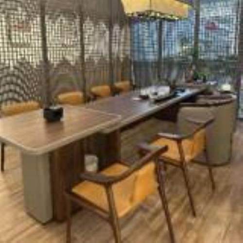 禅意黑胡桃木茶桌椅组合新中式客厅别墅白蜡木喝茶桌茶室办公茶台