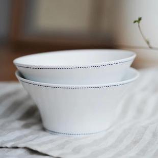 择学家 景德镇高温瓷 吉净系列 马蹄碗家用饭碗面碗大汤碗