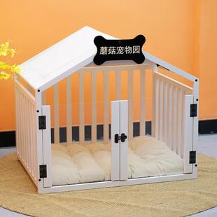 通用可拆洗中小型犬狗笼子 狗屋室内实木狗窝升级加底板狗房子四季