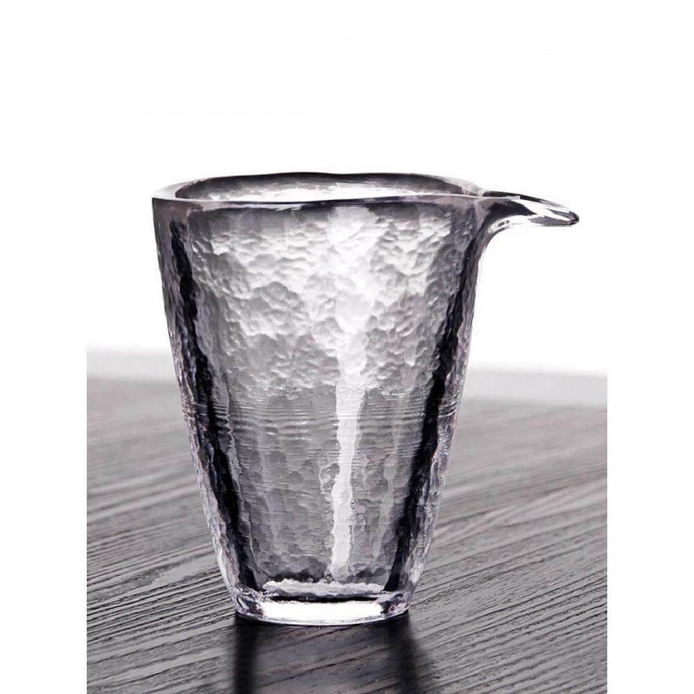 加厚水晶手工耐热锤纹玻璃公道杯功夫茶具茶海公杯分茶器茶道配件