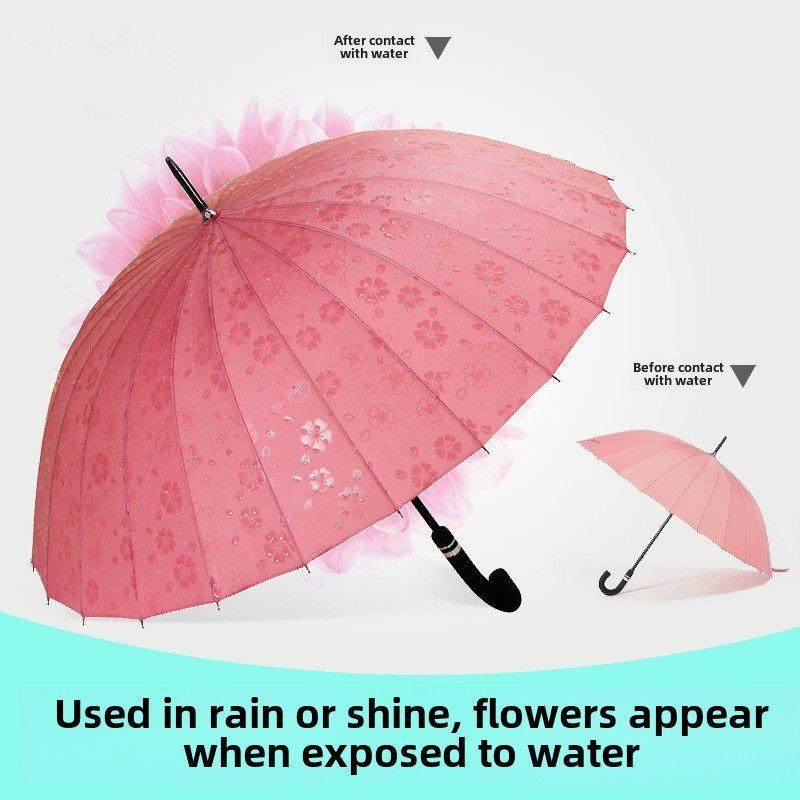 直柄伞24骨创意花伞长柄男子大防风伞女子双黑高尔夫伞