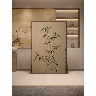 宋氏美学新中式竹韵屏风隔断客厅玄关入户遮挡装饰实木可移动座屏