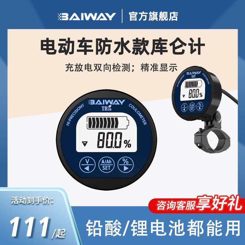 TR16防水库仑计电瓶电动车电摩三轮车电量显示器表电池容量检测仪