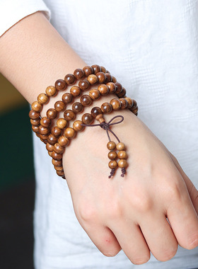 澳洲檀香横纹黑肉多圈手链厂家批发规格0.8×108颗男女式文玩念珠