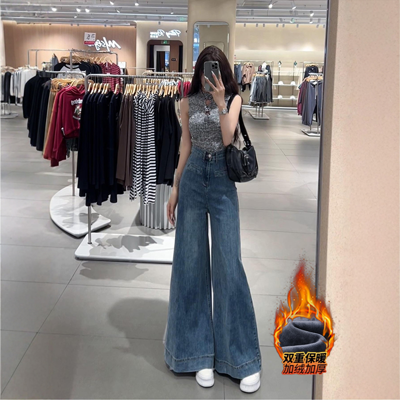 宽松显瘦加厚2024年垂感阔腿裤