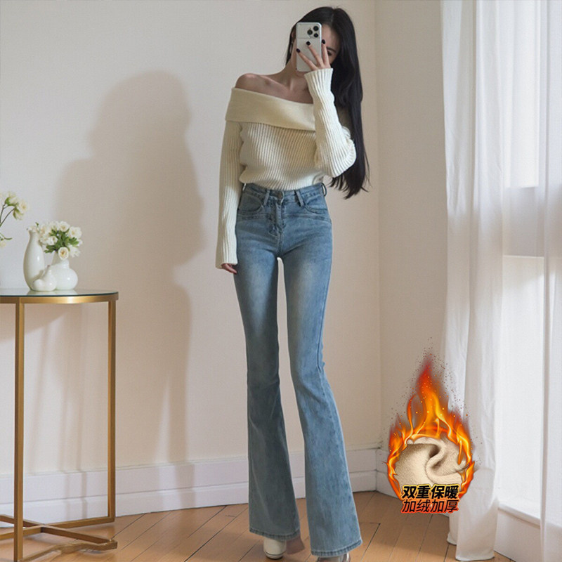 李李服饰高腰提臀微喇牛仔裤女2026冬季加绒修身显瘦显高喇叭裤子,女装/女士精品,牛仔裤,淘宝优惠券,粉丝福利购,淘宝优惠卷
