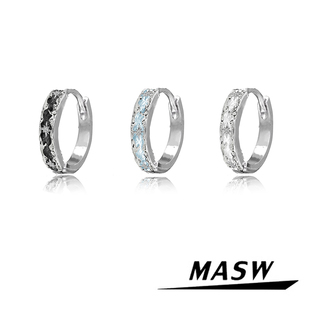 中性耳饰潮 MASW麻秀原创设计简约轻奢芒星耳圈小众高级感耳扣新款