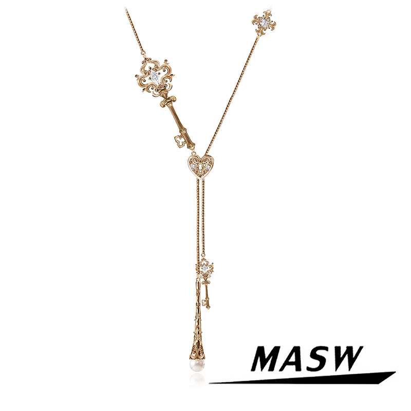 MASW麻秀复古时尚抽拉可调节项链