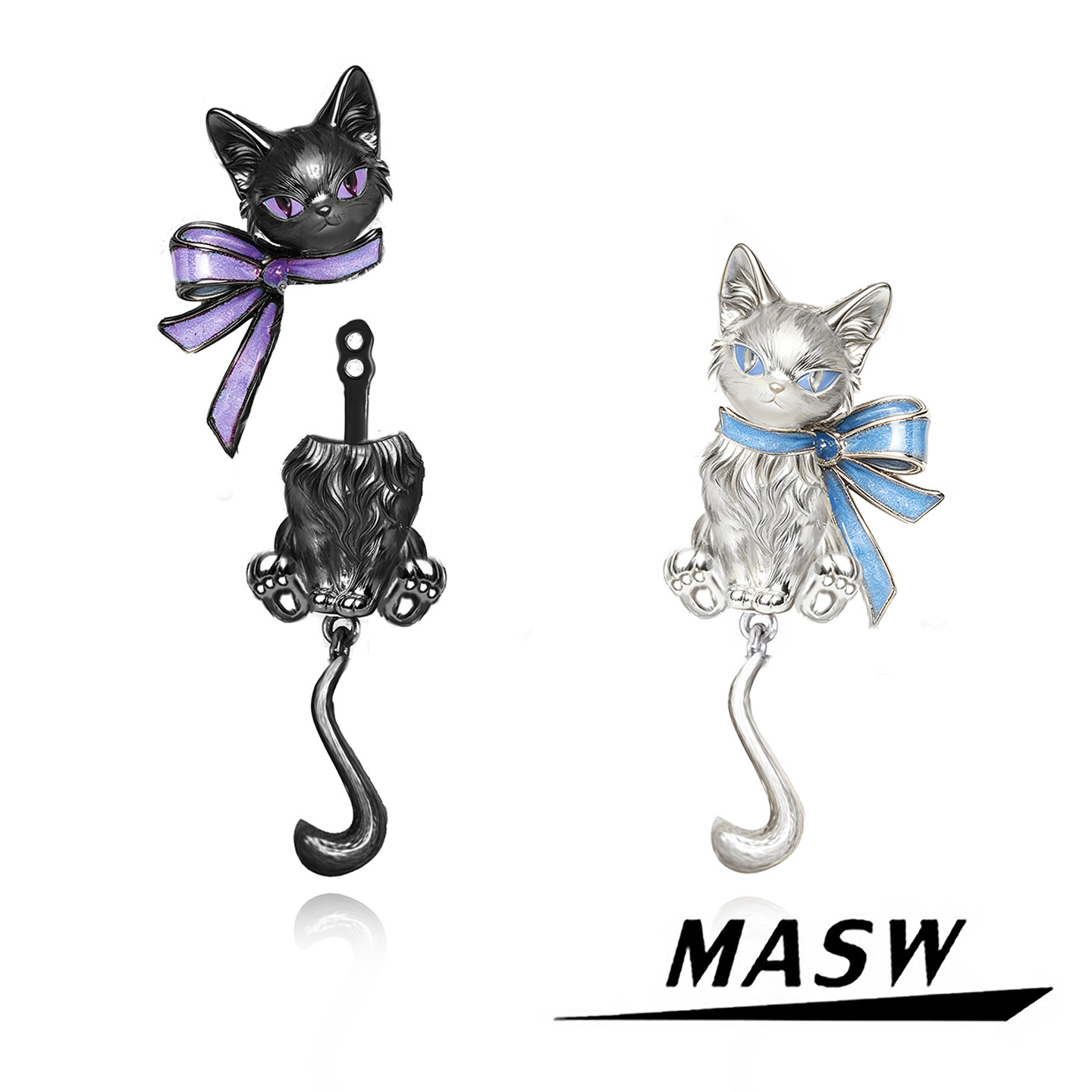 MASW麻秀生命之瞳法老猫咪耳环女图片