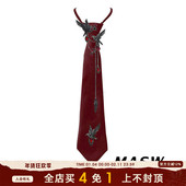 MASW麻秀原创设计荆棘系列乌鸦抽拉领带免打结衬衫 装 饰配饰领结新