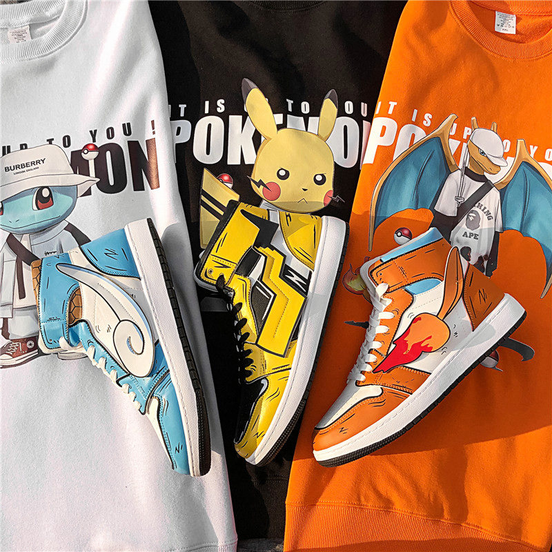 回力男鞋空军一号高筒板鞋联名aj潮流春季休闲透气百搭学生动漫鞋