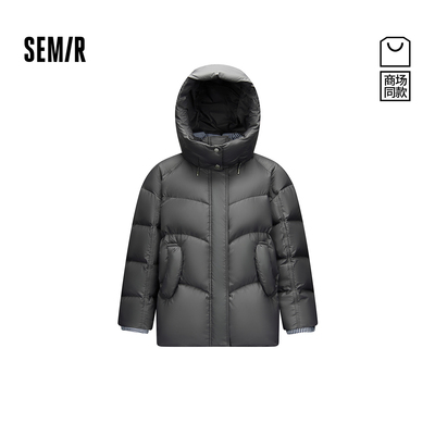 森马90绒子特宽松中长款羽绒服女