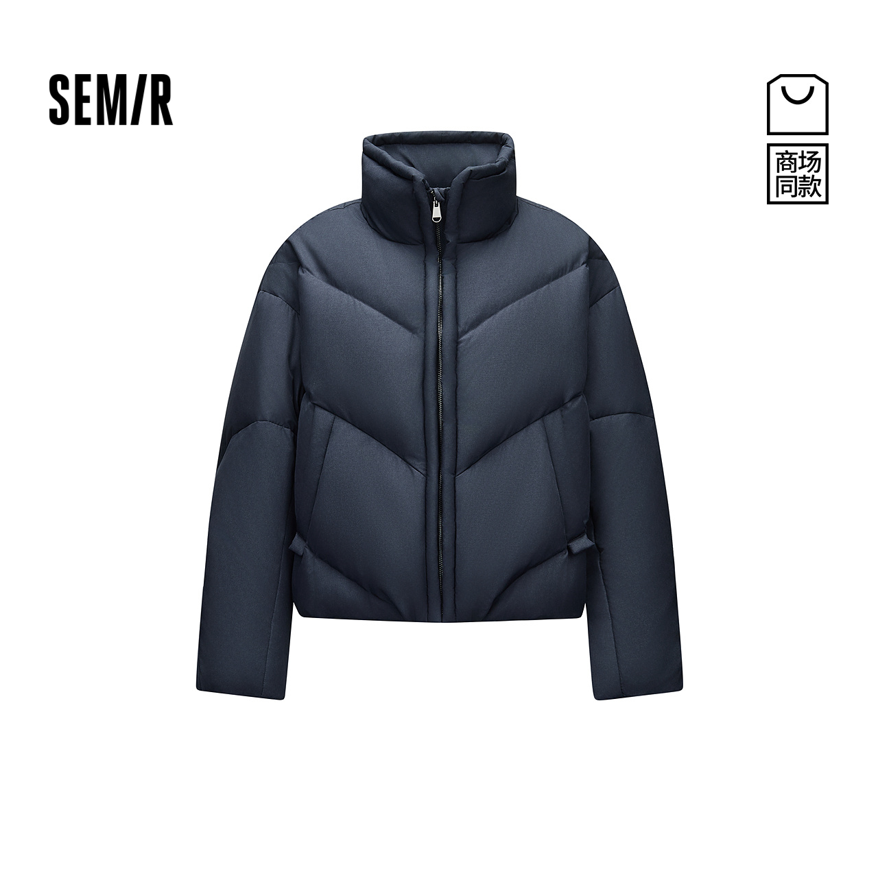 森马90绒子oversize立领羽绒服女