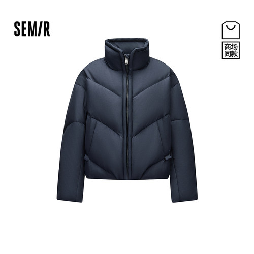 森马90绒子oversize立领羽绒服女