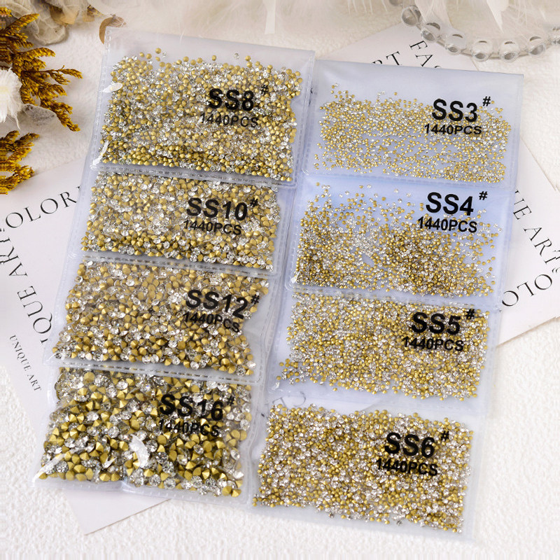 尖底白钻小号水钻美甲饰品堆钻配饰指甲超闪钻球迷你装饰小钻透明