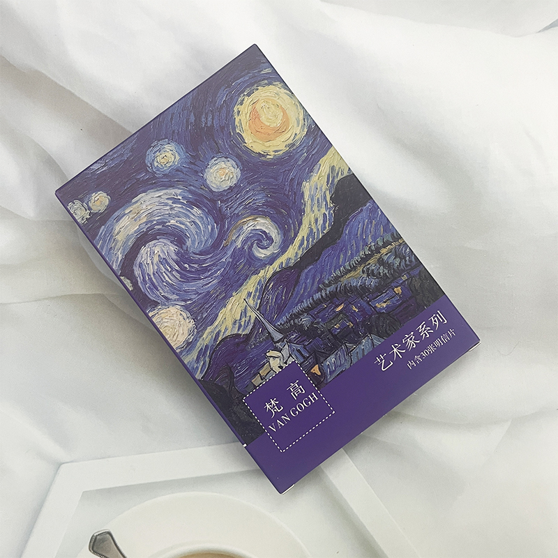 梵高明信片艺术家油画文森特星空向日葵美术生临摹背景墙面装饰