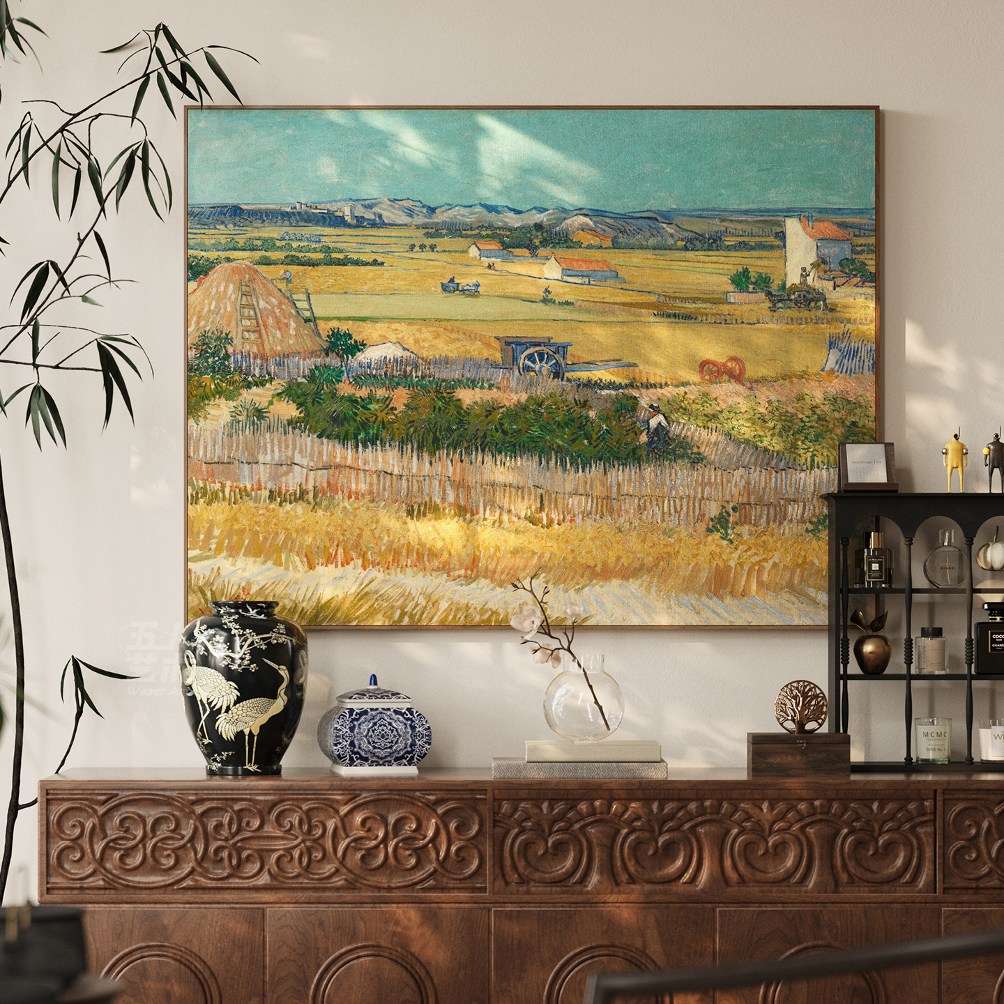 复古客厅装饰画中古风玄关柜挂画