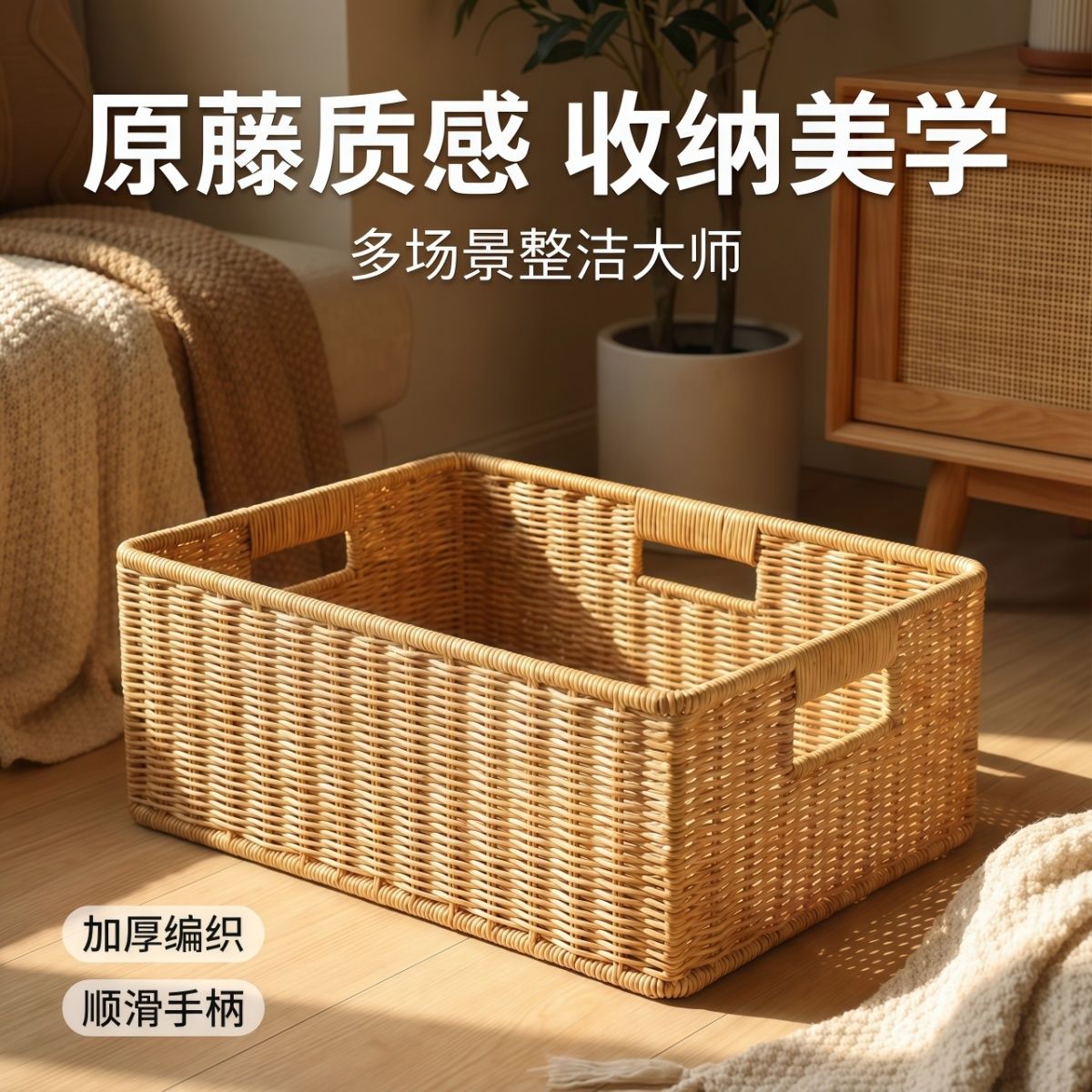 仿藤收纳筐家用大容量客