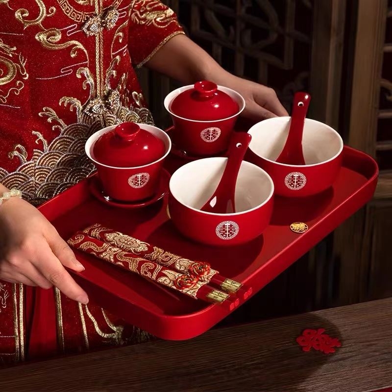 敬茶杯一对结婚敬酒茶具