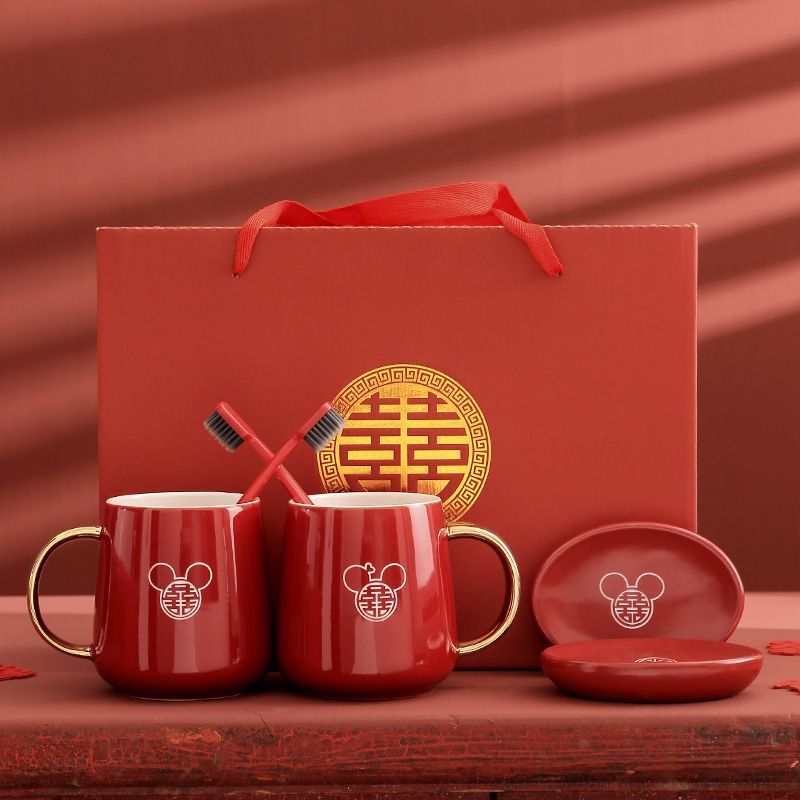 结婚洗漱杯一对新婚情侣