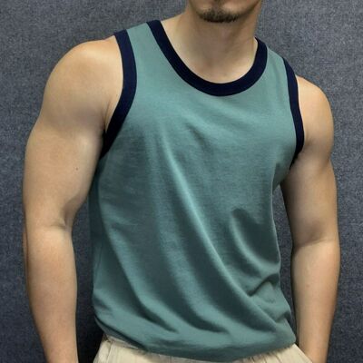 净版男士背心复古坎肩纯棉无袖T恤健身肌肉训练夏季运动衣篮球服