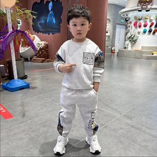 男童春秋装休闲卫衣套装2025儿童运动服帅气男孩衣服两件套潮童装