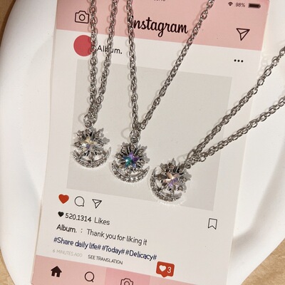 古着紫蓝炫彩船锚女生项链百搭