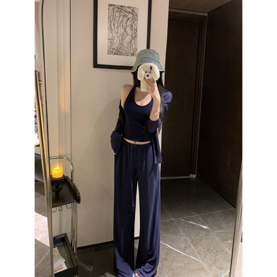 天丝开衫垂坠感休闲长裤两件套