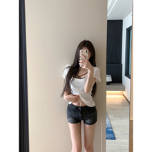 NAYA CHAN新款美式修身黑色牛仔短裤女夏低腰包臀显瘦辣妹热裤潮