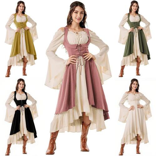 Womens Vintage Cosplay Party Costumes Halloween Pirate Costu