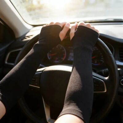 Outdoor UV Protection Arm Sleeves, Cooling Ice Silk Elastic