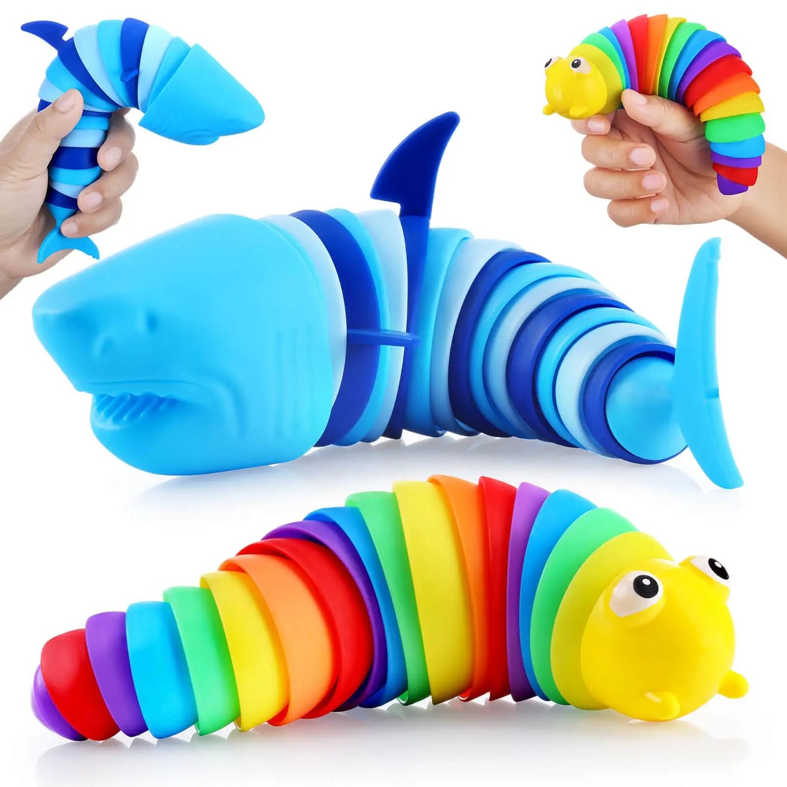 Cevioce Fidget Slug toy 2-piece set (random color), ideal fo