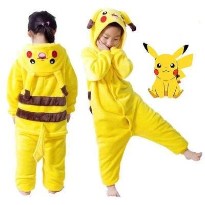 Pokemon Pikachu Warm Flannel Homewear Kids/Adult Autumn&Wint