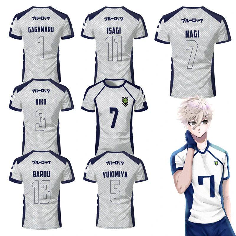 2025 New Men's Blue Lock Anime Nagi Soccer Jersey T-shirt Wo图片