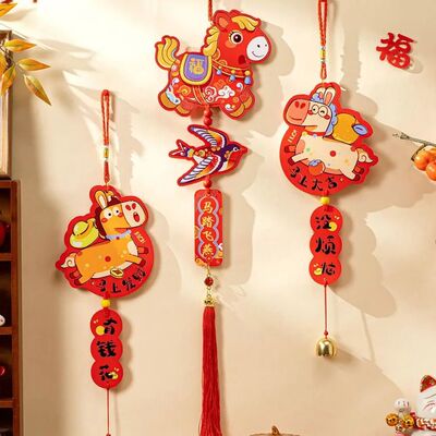 Traditional Chinese Style Pendant Good Luck Tassels Wall Doo
