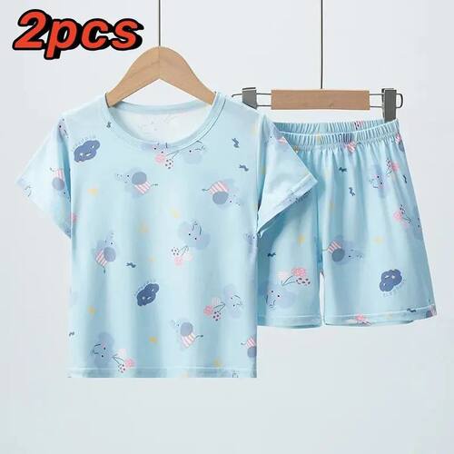 Summer CHILDREN'S Clothing Short Sleeve Shorts 2-piece Suit
