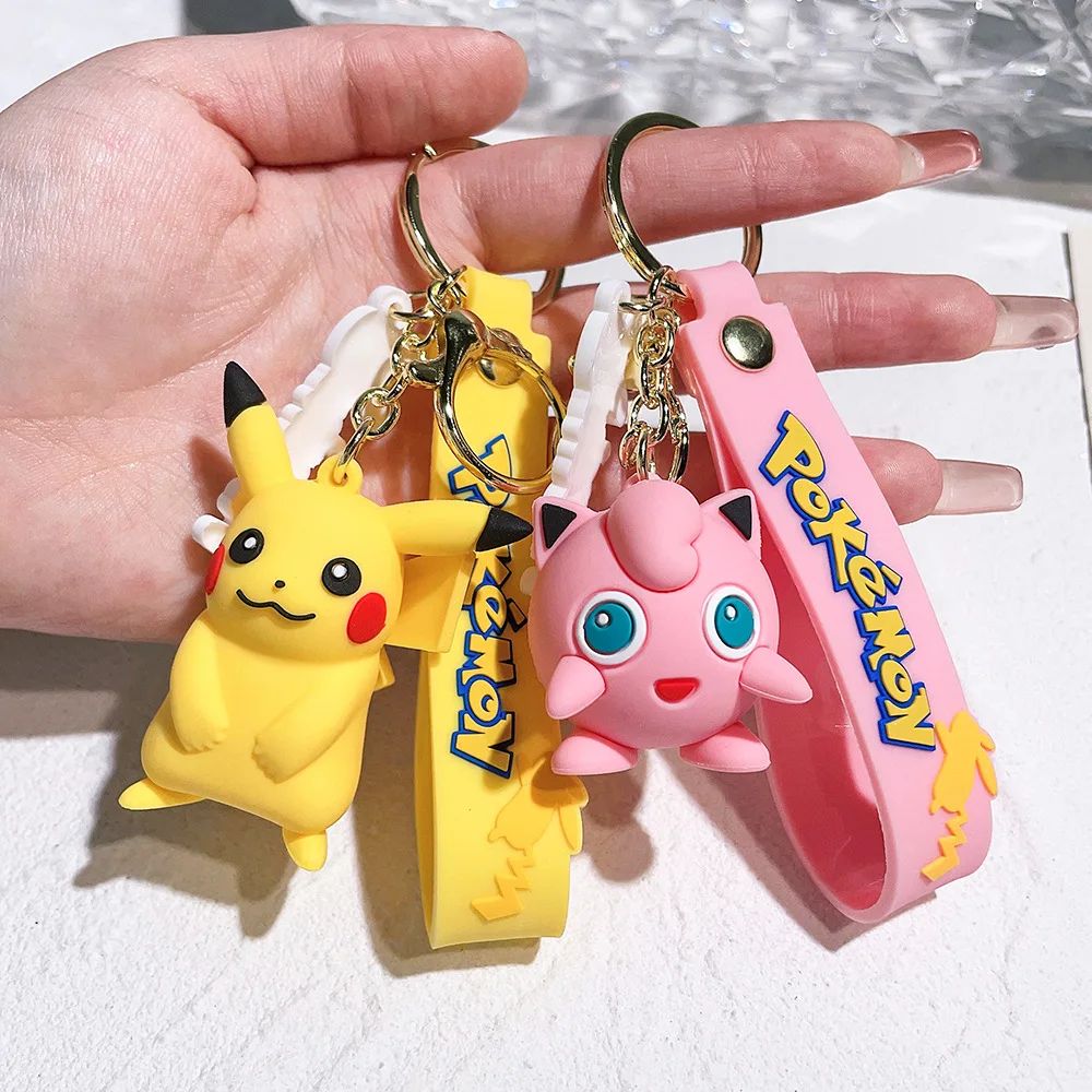 Pokemon Keychain Pikachu Anime Action Figure Toy Kawaii Cart