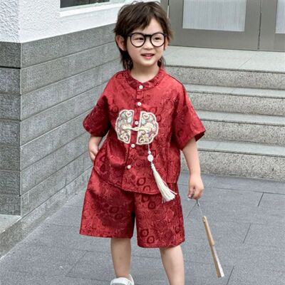 Summer Short Sleeve 2 Piece Set Boys Costume Kids Clothes Ca