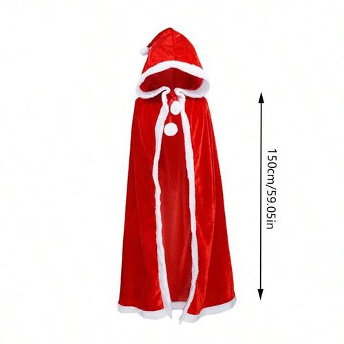 Xmas Party Hooded Cloak Shawl Christmas Cosplay Costumes San