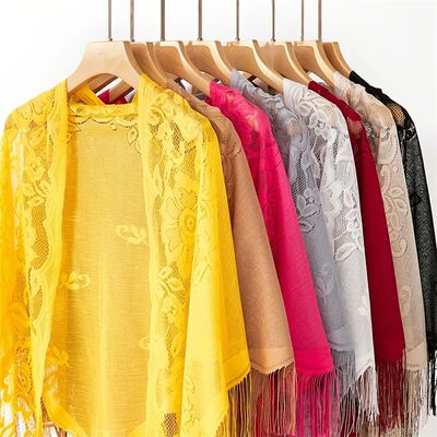 New Embroidery Lace Scarf Shawl Floral Triangular Veil Shawl