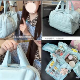 吃吃孙涵清同款化妆包女2025新款便携大容量分区收纳颜值高收纳包